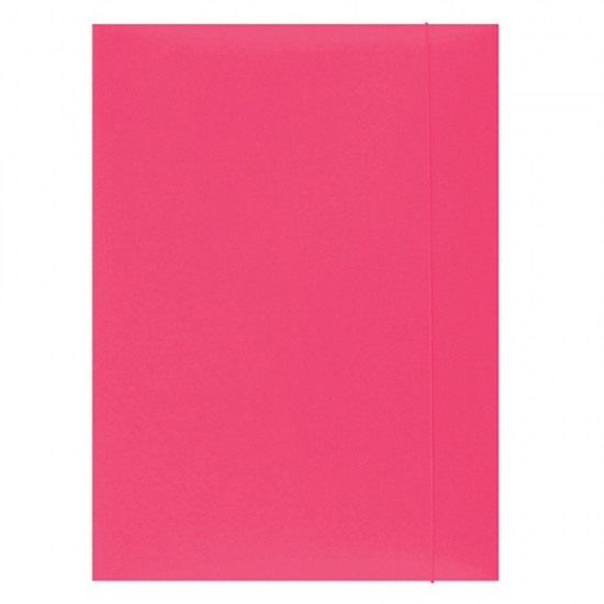 Mapa din carton OFFICE Products, cu elastic vertical, carton 300 gsm, roz
