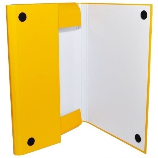 Mapa din carton solid OFFICE Products, cu burduf 40 mm si inchidere cu arici, galben