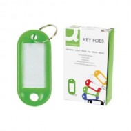 Breloc cu eticheta pentru chei Q-CONNECT, verde, 50 x 22 mm, 100 bucati