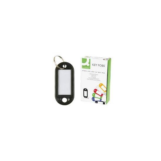 Breloc cu eticheta pentru chei Q-CONNECT, negru, 50 x 22 mm, 100 bucati