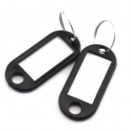 Breloc cu eticheta pentru chei Q-CONNECT, negru, 50 x 22 mm, 100 bucati