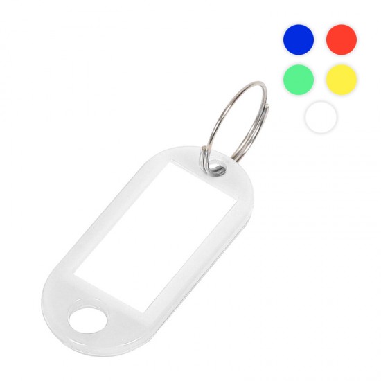 Breloc cu eticheta pentru chei Q-CONNECT, alb, 50 x 22 mm, 100 bucati