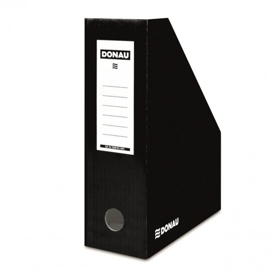 Suport vertical din carton DONAU, cotor 100 mm, carton lucios 390 gr/mp, negru