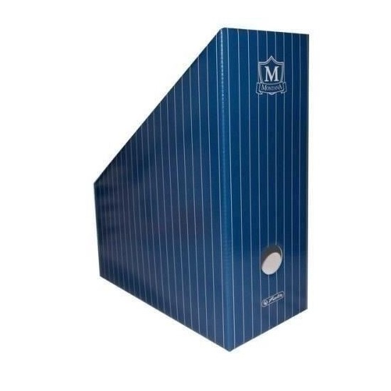 Suport vertical din carton Herlitz Montana, cotor 115 mm, albastru
