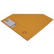 Suport vertical Q-CONNECT plastifiat PVC, pliabil, cotor 76 mm, cu inel, galben