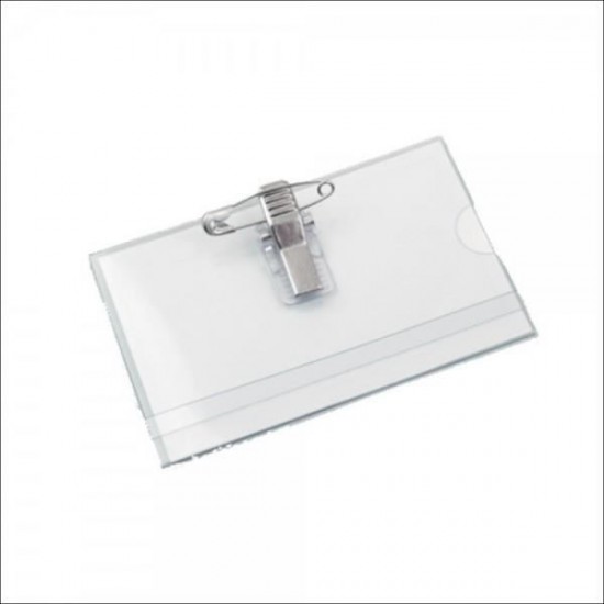 Ecuson orizontal DONAU cu ac si clips, pvc transparent