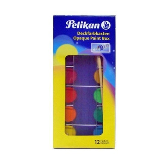Acuarele Pelikan F355 12 culori + pensula + tub alb