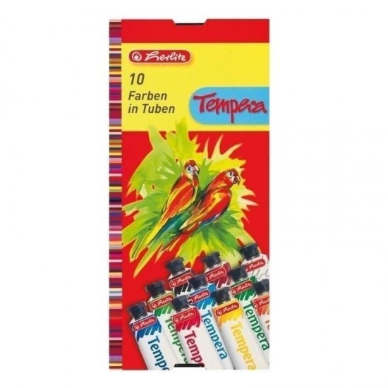 Acuarele tempera Herlitz, 10 culori x 16 ml