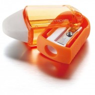 Ascutitoare plastic cu radiera KEYROAD Twist, div. culori