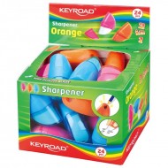 Ascutitoare plastic cu radiera KEYROAD Orange, div. culori