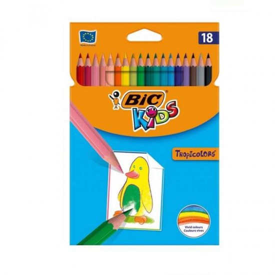 Creioane color BIC Kids Tropicolors 18 culori