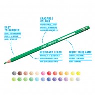 Creioane colorate CARIOCA Tita Erasable, hexagonale, flexibile, erasable, 24 culori/cutie, cu guma