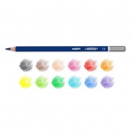 Creioane colorate CARIOCA Acquarell, hexagonale, 12 culori/cutie - cutie metalica