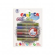 Lipici Glitter, lavabil, 6 culori/blister, CARIOCA Glitter Glue Mix