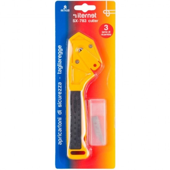 Cutter Artiglio SX-783 - pt. desfacut cartoane, taiat folie stretch si chingi plastic, 3 rezerve