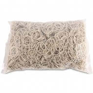 Elastice pentru bani, 1.5mm grosime, D 30mm, 60% cauciuc, 1000g/punga, Office Products -culoare alba