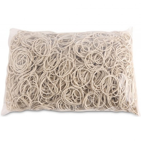 Elastice pentru bani, 1.5mm grosime, D 40mm, 60% cauciuc, 1000g/punga, Office Products -culoare alba