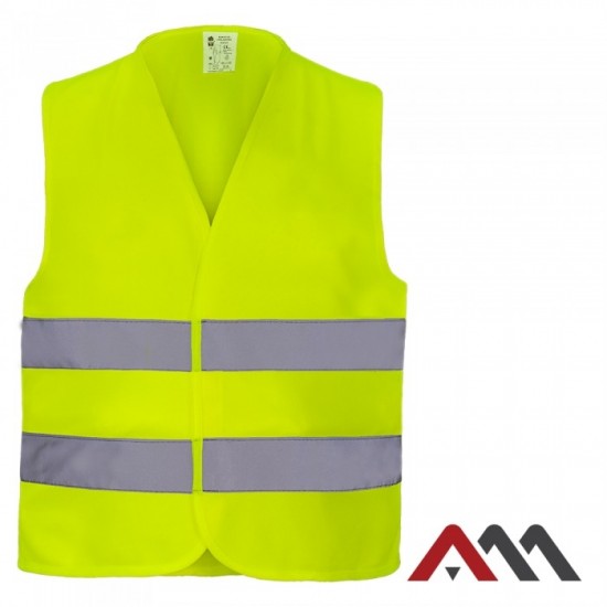 Vesta reflectorizanta cu benzi semnalizare, Culoare Verde Neon
