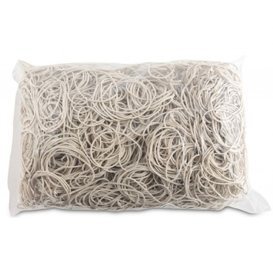 Elastice pentru bani, 1.5mm grosime, D 50mm, 60% cauciuc, 1000g/punga, Office Products -culoare alba