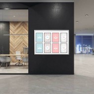 Avizier magnetic cu 8 inserturi magnetice, format B1 (700x1000mm), gri.
