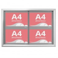 Avizier NANO Display cu ramă click, format 560x730mm, cu 4 Nano Display-uri format A4(210 x 297 mm), expunere landscape