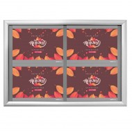 Avizier NANO Display cu ramă click, format 560x730mm, cu 4 Nano Display-uri format A4(210 x 297 mm), expunere landscape
