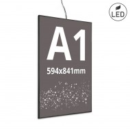 Caseta luminoasa ultra slim SLIDE-IN cu led, pentru interior, simpla fata, neagra, format print A1
