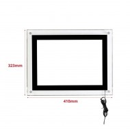 Reclamă luminoasă din stiplex, cu contur negru cu format A4 pentru printit.