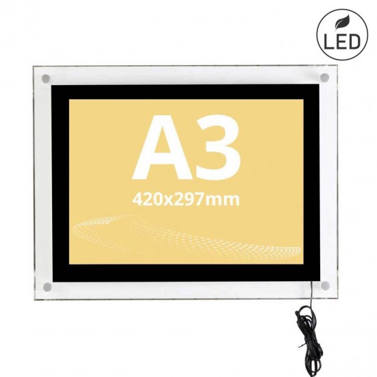 Reclama luminoasa din stiplex, cu contur negru, , format A3 pentru print