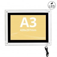 Reclama luminoasa din stiplex, cu contur negru, , format A3 pentru print