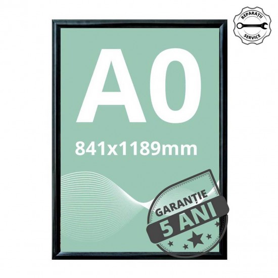 Ramă click din aluminiu, anodizat negru, A0 (841x1189mm)