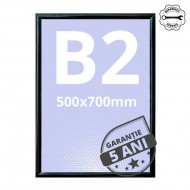 Ramă click din aluminiu, anodizat negru, B2 (500x700mm)