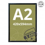 Ramă click din aluminiu, anodizat negru. A2 (420 x 594 mm)