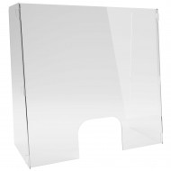 Protecție plexiglas înclinată, pentru tejghea, demontabilă