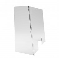 Protecție plexiglas înclinată, pentru tejghea, demontabilă