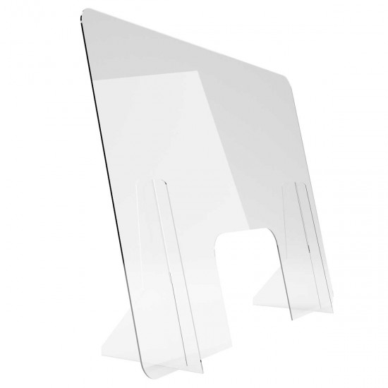 Protecție plexiglas, demontabilă, pentru casieri
