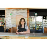Protecție plexiglas, demontabilă, pentru tejghea și casă de marcat, dimensiunea 850x850x250 mm