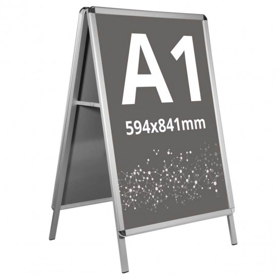 People Stopper, A board din profil aluminiu click 32mm cu colt rotund A1, 594 x 841 mm