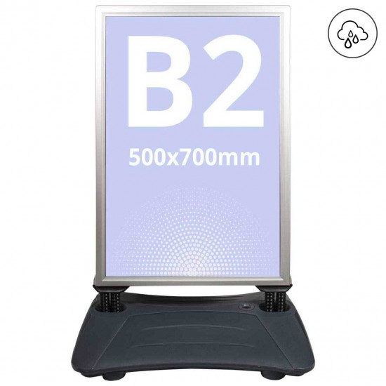 eople Stopper Wind-On PREMIUM, panou mobil rezistent la vânt cu rezervor pentru apă sau nisip S5, 500 x 700 mm