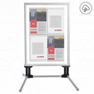 People Stopper Wind-On PREMIUM, panou mobil rezistent la vânt prevazut cu inserturi NANO DISPLAYS A4,Portrait