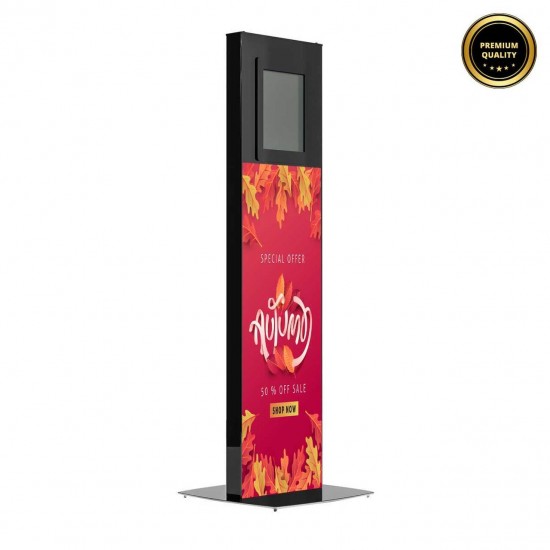 Showroom Display PREMIUM pentru tableta 10 inch, tip totem, negru, format 330x330x1200(H)mm.