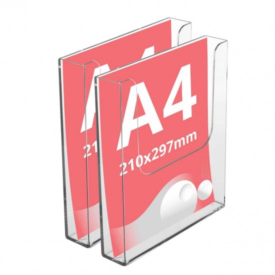 Suport pentru pliante de perete, format A4 (210x297mm), 2buc/set