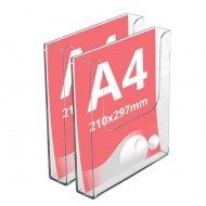 Suport pentru pliante de perete, format A4 (210x297mm), 2buc/set