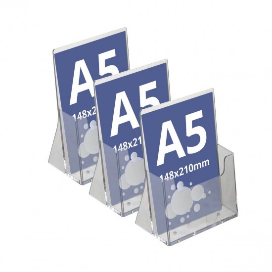 Suport pentru pliante, format A5 (148x210mm), 3buc/set