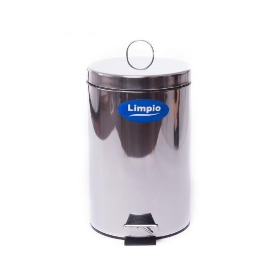 Cos din inox cu pedala, 12 Litri, diametru 25 cm, inaltime 40 cm, rotund
