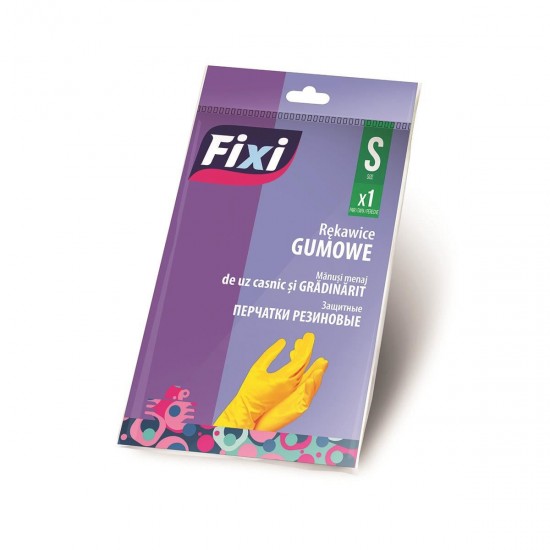 Manusi menaj Fixi pentru uz casninc si gradinarit, marimea S, galbene, 2 buc/set