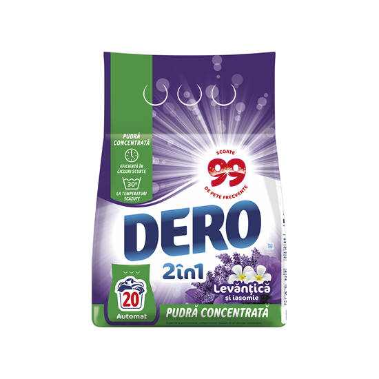 DERO 2 in 1 Detergent Rufe Lavanda 1,5 Kg