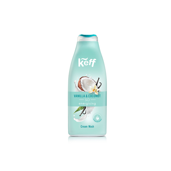 KEFF Gel de Dus cu Parfum de Vanilie si Nuca de Cocos 500 ml