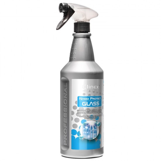 Clinex NanoProtect Glass, 1 litru, cu pulverizator, solutie pentru spalat geamuri, efect anti-aburir