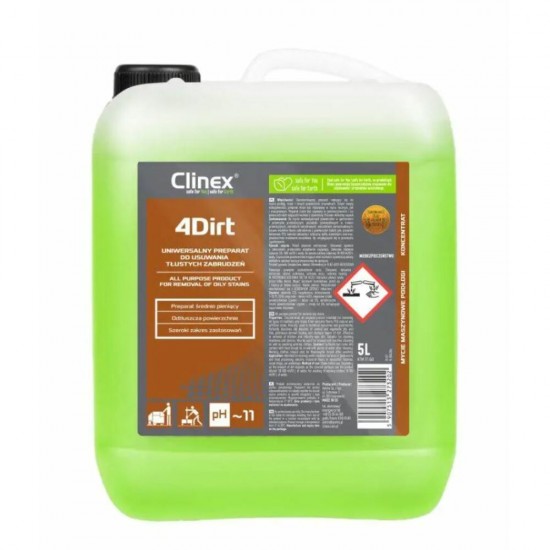 CLINEX 4Dirt, 5 litri, detergent concentrat, universal, pt. degresare si curatare suprafete murdare